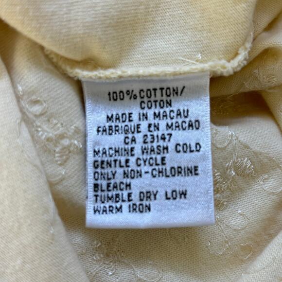 Talbots Yellow Embroidered T-Shirt Size Large Casual Minimalist Streetwear - Picture 9 of 12